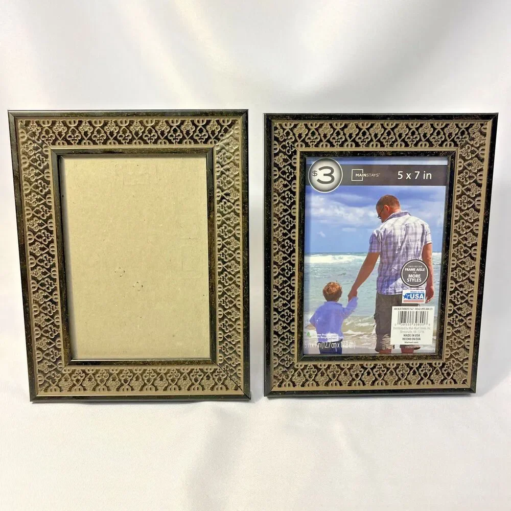 Mainstays 5x7 Textured Border Picture Frame with Classic Dark Finish Set of 2